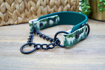 Forest 1.5 INCH Tapered Martingale Biothane Dog Collar