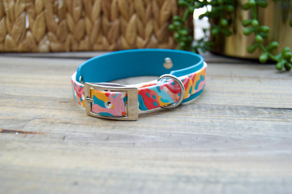 Closeout: Paint Splatter Printed Double Layer Biothane Dog Collar