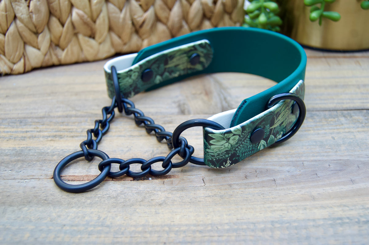 Fern 1.5 INCH Tapered Martingale Biothane Dog Collar