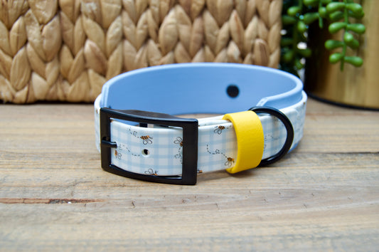 Bees: Printed Double Layer Biothane Dog Collar