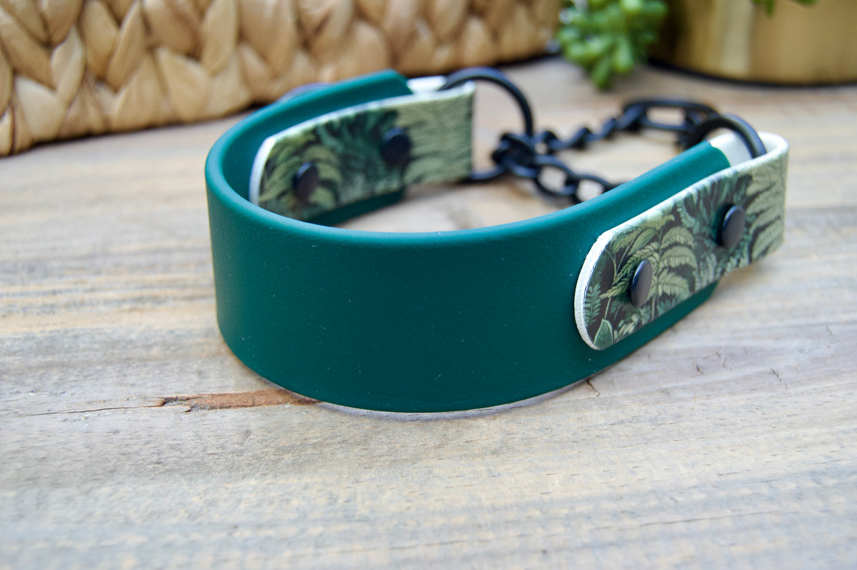 Fern 1.5 INCH Tapered Martingale Biothane Dog Collar