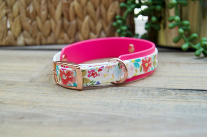 Floral: Mini Printed Double Layer Biothane Dog Collar