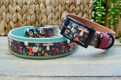 Mushroom: Printed Double Layer Biothane Dog Collar