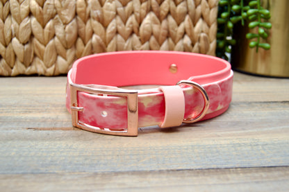 Coral Smoke: Printed Double Layer Biothane Dog Collar