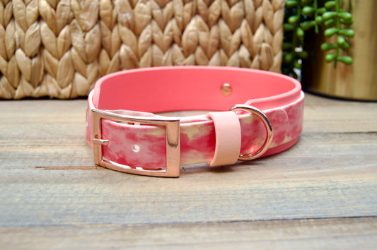 Coral Smoke: Printed Double Layer Biothane Dog Collar