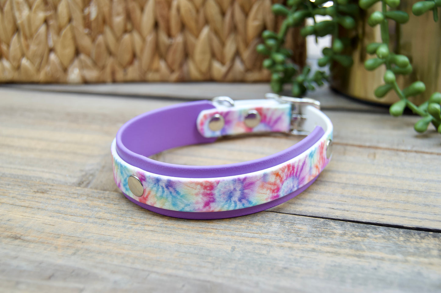Tie-Dye: Mini Printed Double Layer Biothane Dog Collar