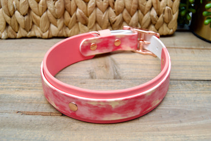 Coral Smoke: Printed Double Layer Biothane Dog Collar