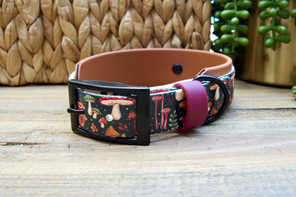 Mushroom: Printed Double Layer Biothane Dog Collar