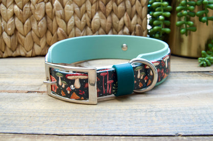 Mushroom: Printed Double Layer Biothane Dog Collar