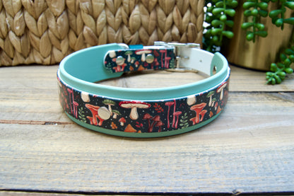 Mushroom: Printed Double Layer Biothane Dog Collar