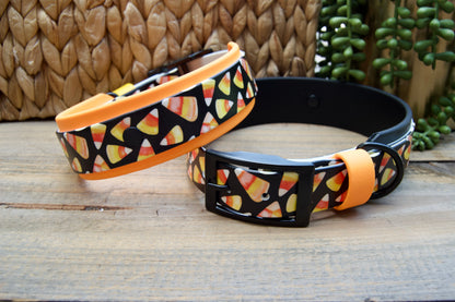 Candy Corn: Printed Double Layer Biothane Dog Collar