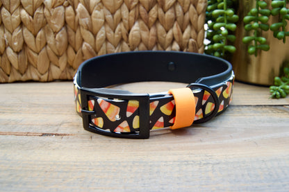 Candy Corn: Printed Double Layer Biothane Dog Collar