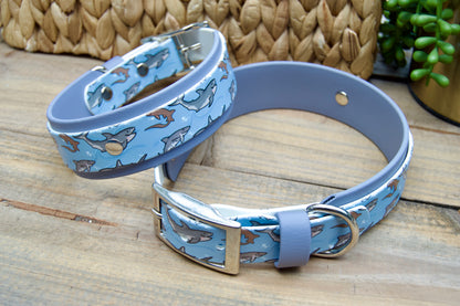 Sharks: Printed Double Layer Biothane Dog Collar