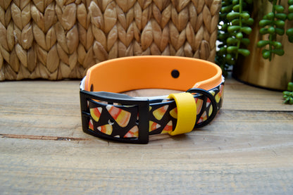 Candy Corn: Printed Double Layer Biothane Dog Collar