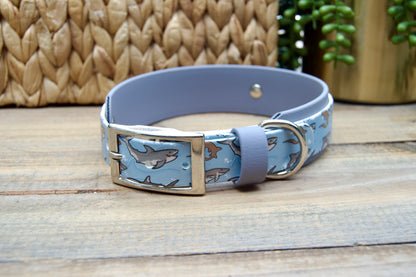 Sharks: Printed Double Layer Biothane Dog Collar