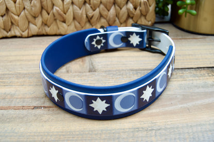 Moon: Printed Double Layer Biothane Dog Collar
