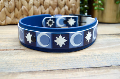 Moon: Printed Double Layer Biothane Dog Collar