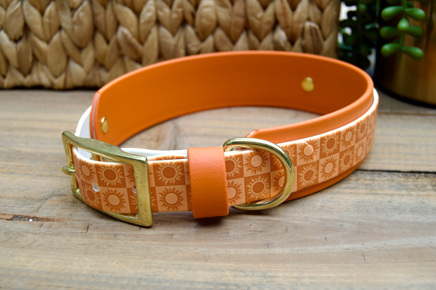 Sun: Printed Double Layer Biothane Dog Collar