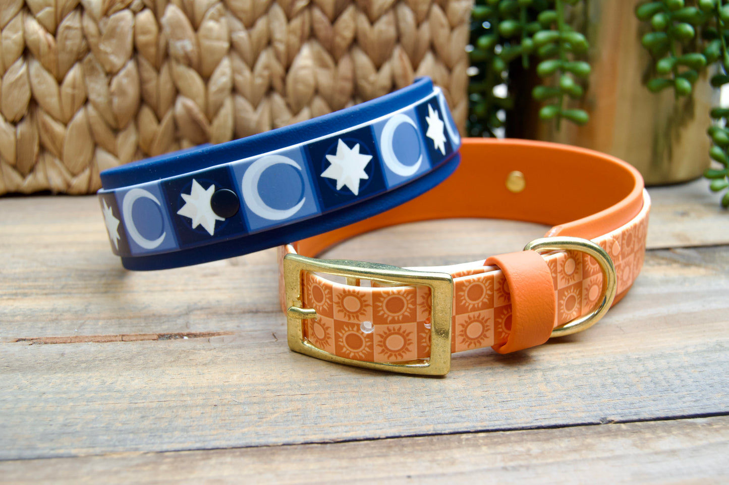 Moon: Printed Double Layer Biothane Dog Collar