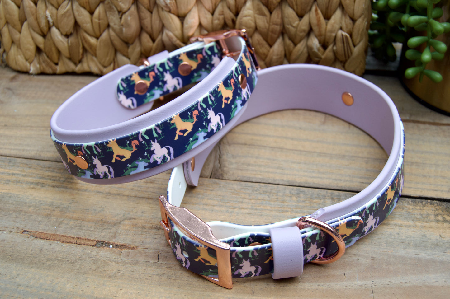 Unicorn: Printed Double Layer Biothane Dog Collar