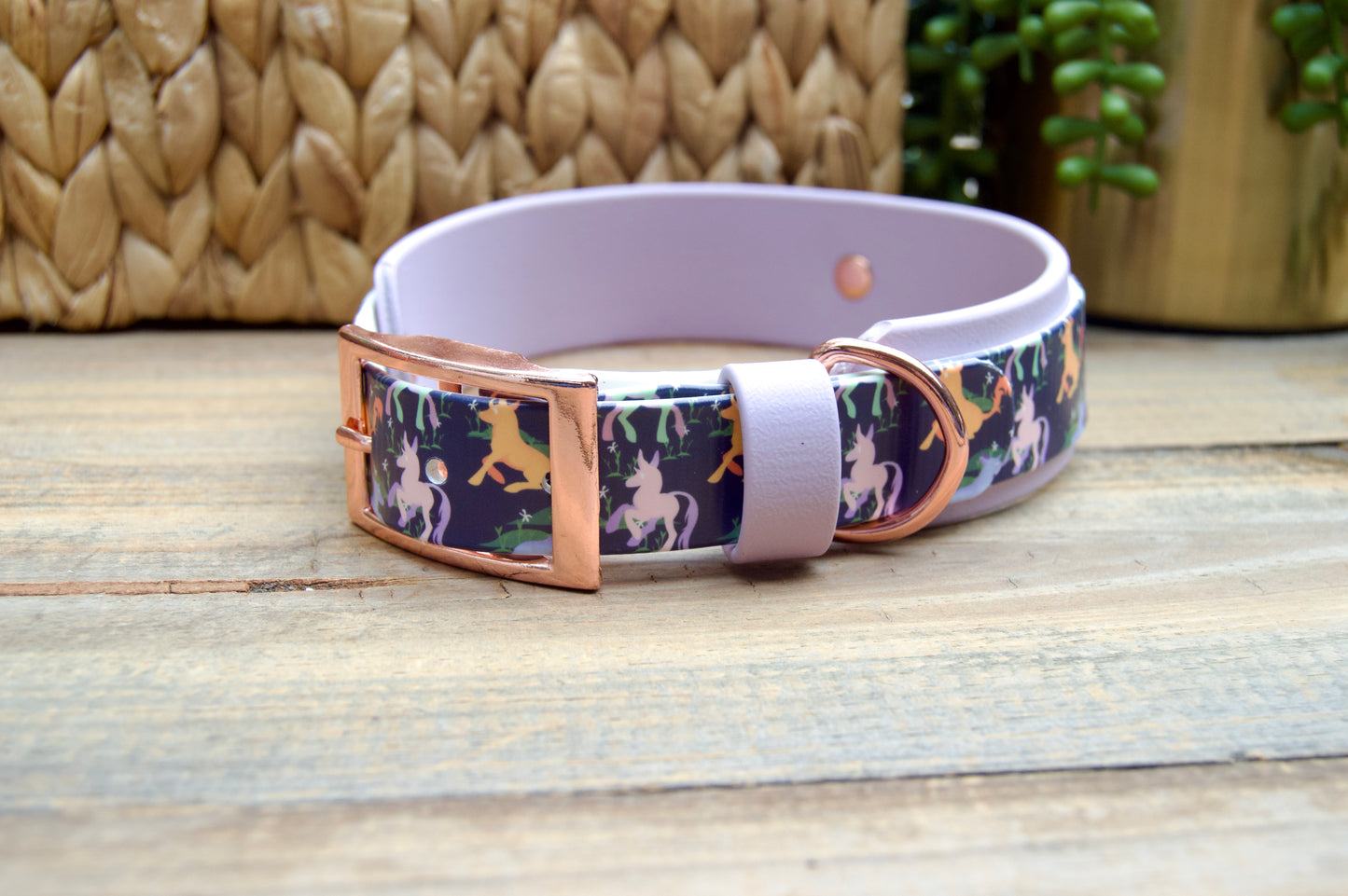 Unicorn: Printed Double Layer Biothane Dog Collar