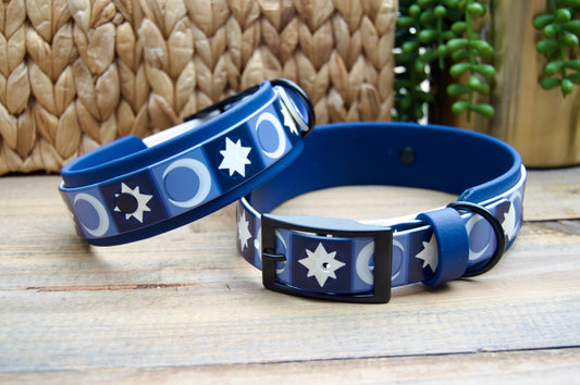 Moon: Printed Double Layer Biothane Dog Collar