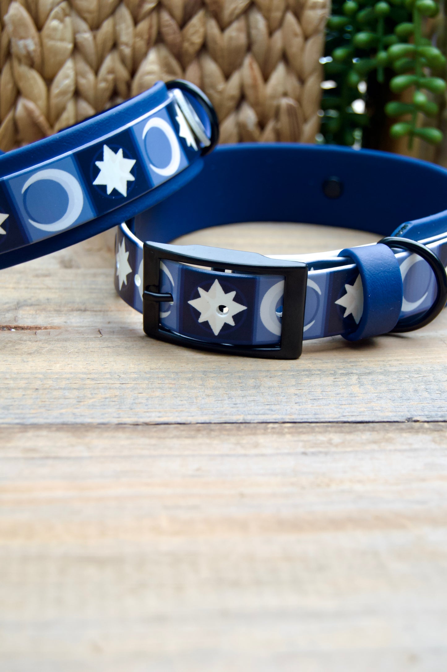 Moon: Printed Double Layer Biothane Dog Collar
