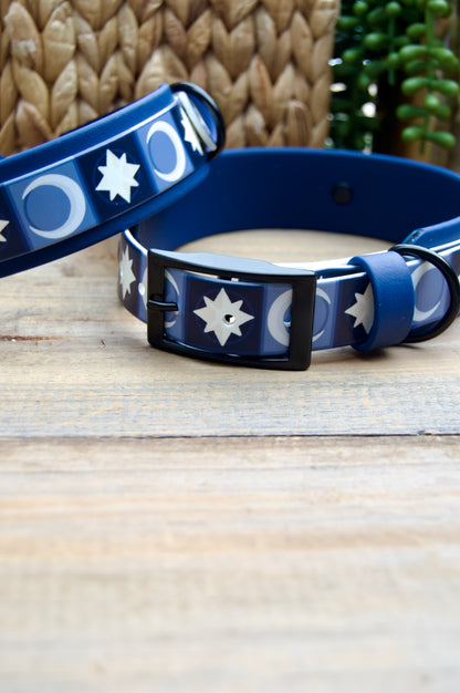 Moon: Printed Double Layer Biothane Dog Collar
