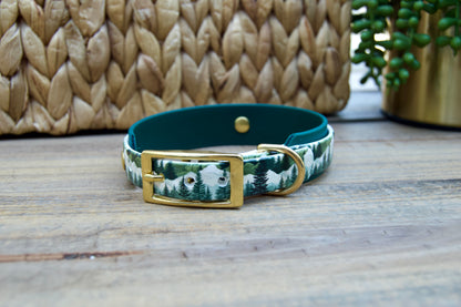 Closeout: Forest Printed Double Layer Biothane Dog Collar