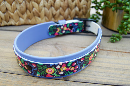 Wildflower: Printed Double Layer Biothane Dog Collar