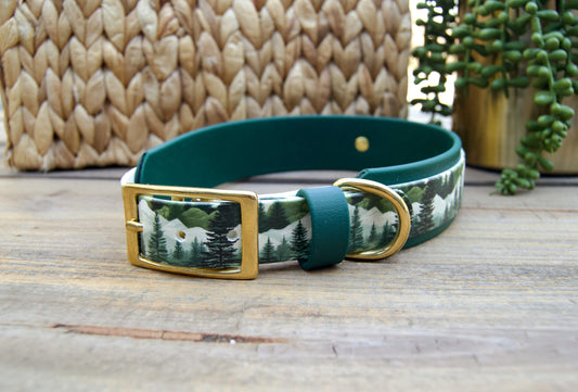 Forest: Printed Double Layer Biothane Dog Collar