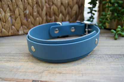 RTS: 13-16 Inches Petrol Blue Double Layer Biothane Dog Collar