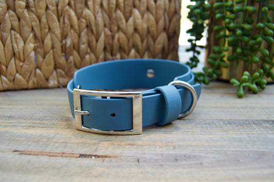 RTS: 13-16 Inches Petrol Blue Double Layer Biothane Dog Collar