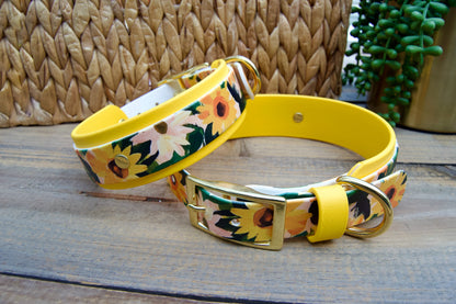 Sunflower: Printed Double Layer Biothane Dog Collar