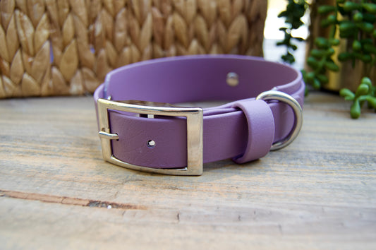 RTS: 13-16 Inches Mauve Double Layer Biothane Dog Collar