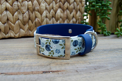 Blueberry: Printed Double Layer Biothane Dog Collar