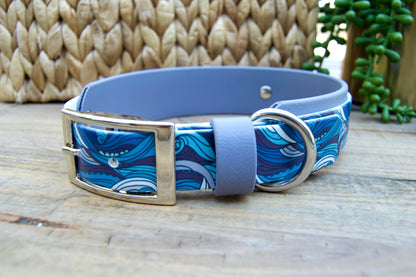 Closeout: WAVES Printed Double Layer Biothane Dog Collar