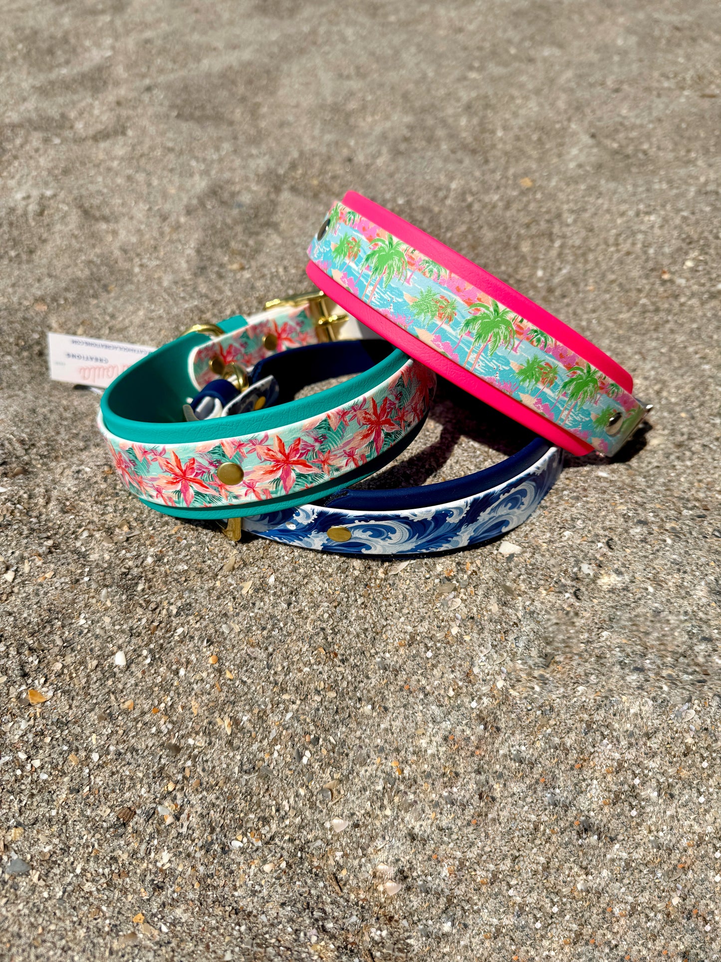 Ocean: Printed Double Layer Biothane Dog Collar