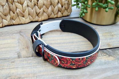 Roses: Printed Double Layer Biothane Dog Collar
