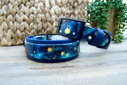 Starry Night: Printed Double Layer Biothane Dog Collar