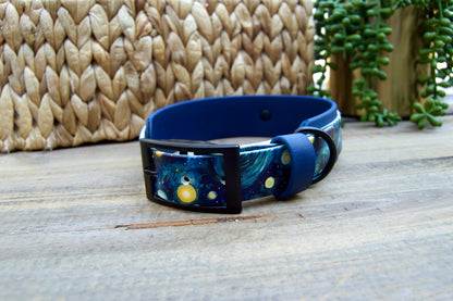 Starry Night: Printed Double Layer Biothane Dog Collar