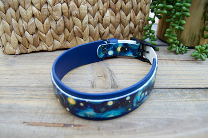 Starry Night: Printed Double Layer Biothane Dog Collar