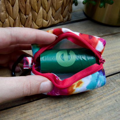 GROOVY: Pink Tie Dye Dog Poop Bag Holder