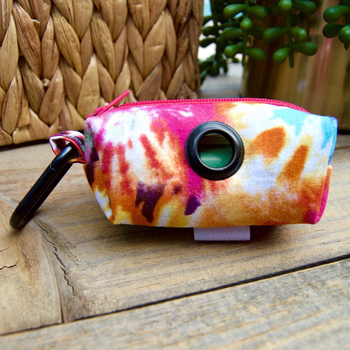 GROOVY: Pink Tie Dye Dog Poop Bag Holder