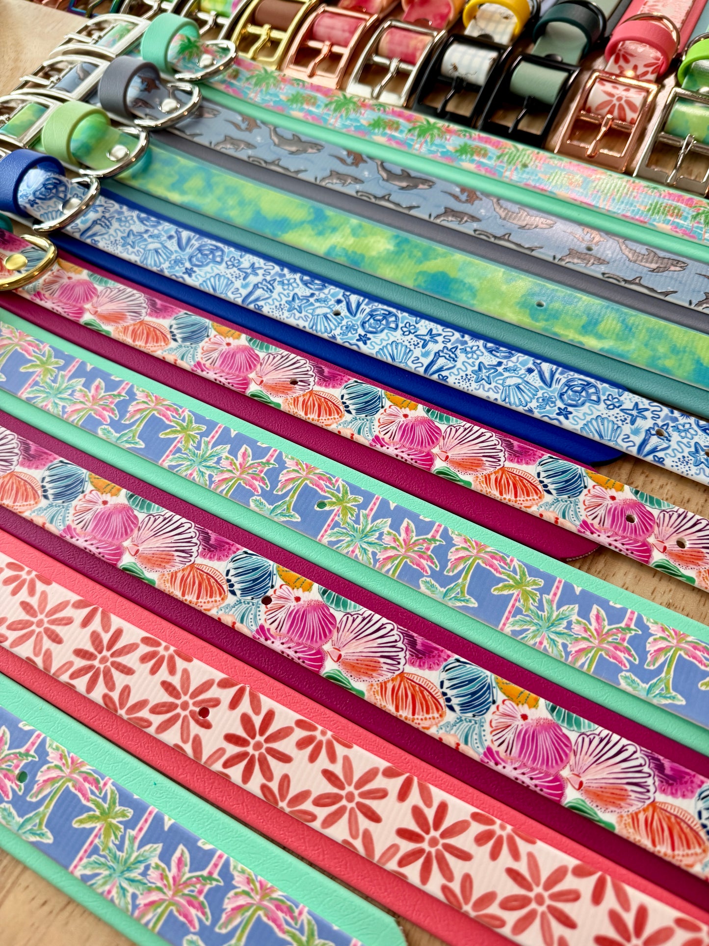 Coral Floral: Printed Double Layer Biothane Dog Collar