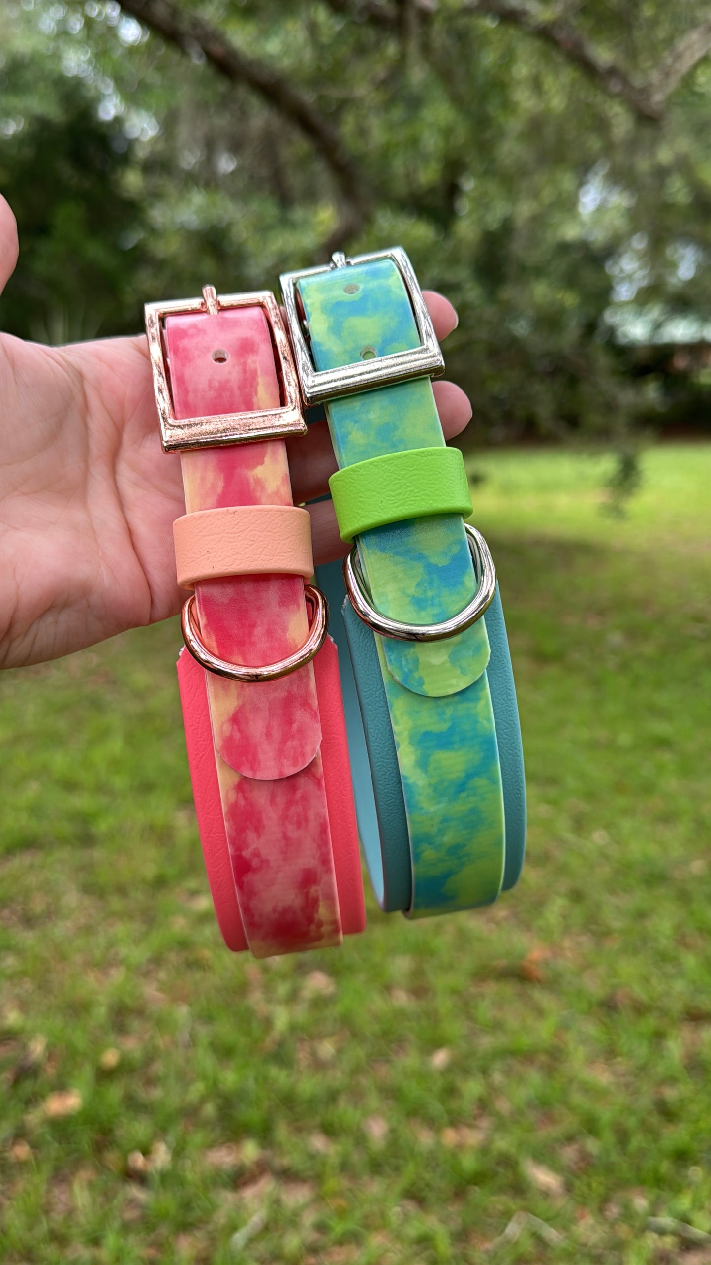 Coral Smoke: Printed Double Layer Biothane Dog Collar
