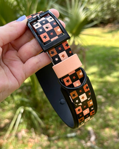 Halloween Check: Printed Double Layer Biothane Dog Collar