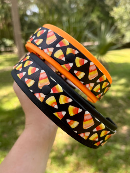 Candy Corn: Printed Double Layer Biothane Dog Collar