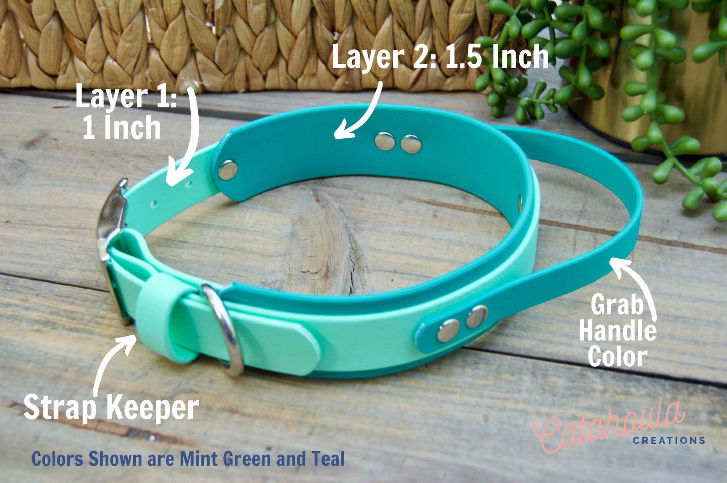 Sport Handle Double Layer Biothane Dog Collar