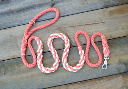 White Mid-Splice Rope Dog Leash